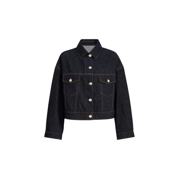 Brunello Cucinelli No-fade denim outerwear jacket with monili in Denim | Jackets | Luxury Shoes 