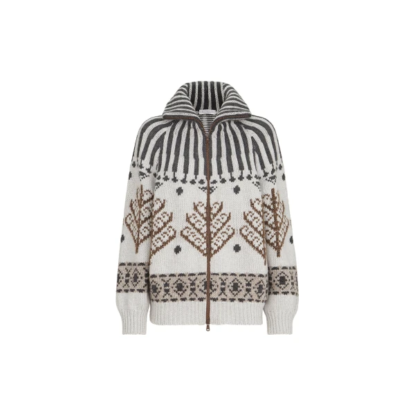 Nordic heritage cardigan in Pearl