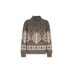 Brunello Cucinelli Nordic heritage high-neck sweater in Light Brown | Sweaters | Luxury Shoes 