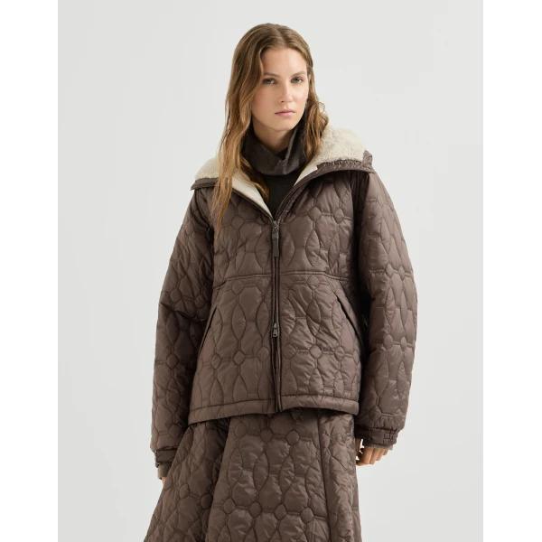 Brunello Cucinelli Nylon outerwear in Coffee, view 2 | Jackets | Luxury Shoes 
