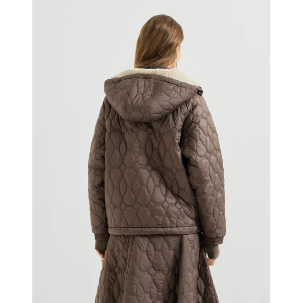 Brunello Cucinelli Nylon outerwear in Coffee, view 3 | Jackets | Luxury Shoes 
