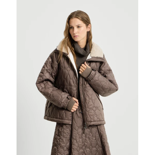 Brunello Cucinelli Nylon outerwear in Coffee, view 5 | Jackets | Luxury Shoes 