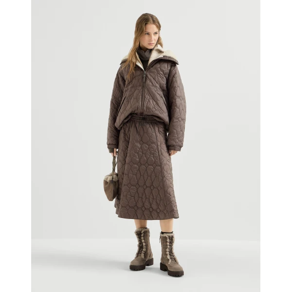 Brunello Cucinelli Nylon outerwear in Coffee, view 6 | Jackets | Luxury Shoes 