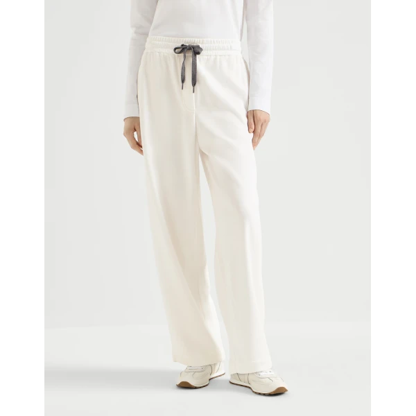 Brunello Cucinelli Pique Track trousers in White