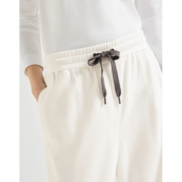 Brunello Cucinelli Pique Track trousers in White