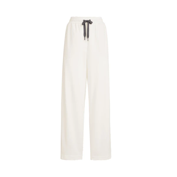 Brunello Cucinelli Pique Track trousers in White