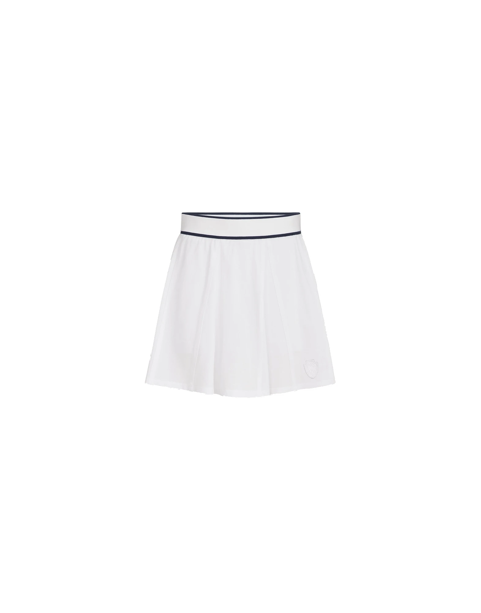 Brunello Cucinelli Piqué mini skirt with logo in White | Buy Skirts at Luxury Shoes Brunello Cucinelli Piqué mini skirt with logo in White