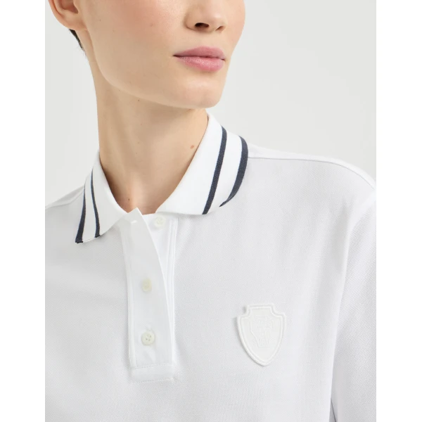Piqué polo shirt with logo in White - Image 4