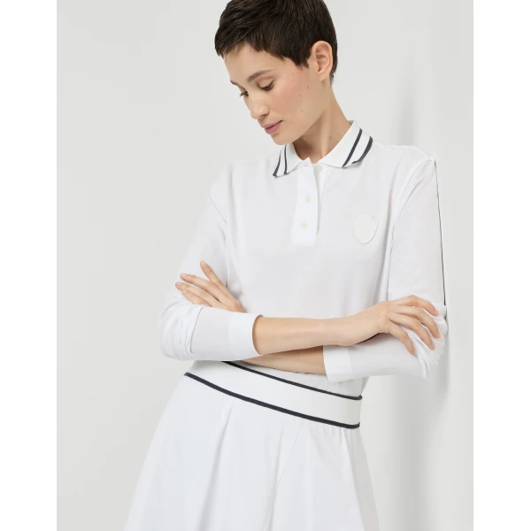 Piqué polo shirt with logo in White - Image 5