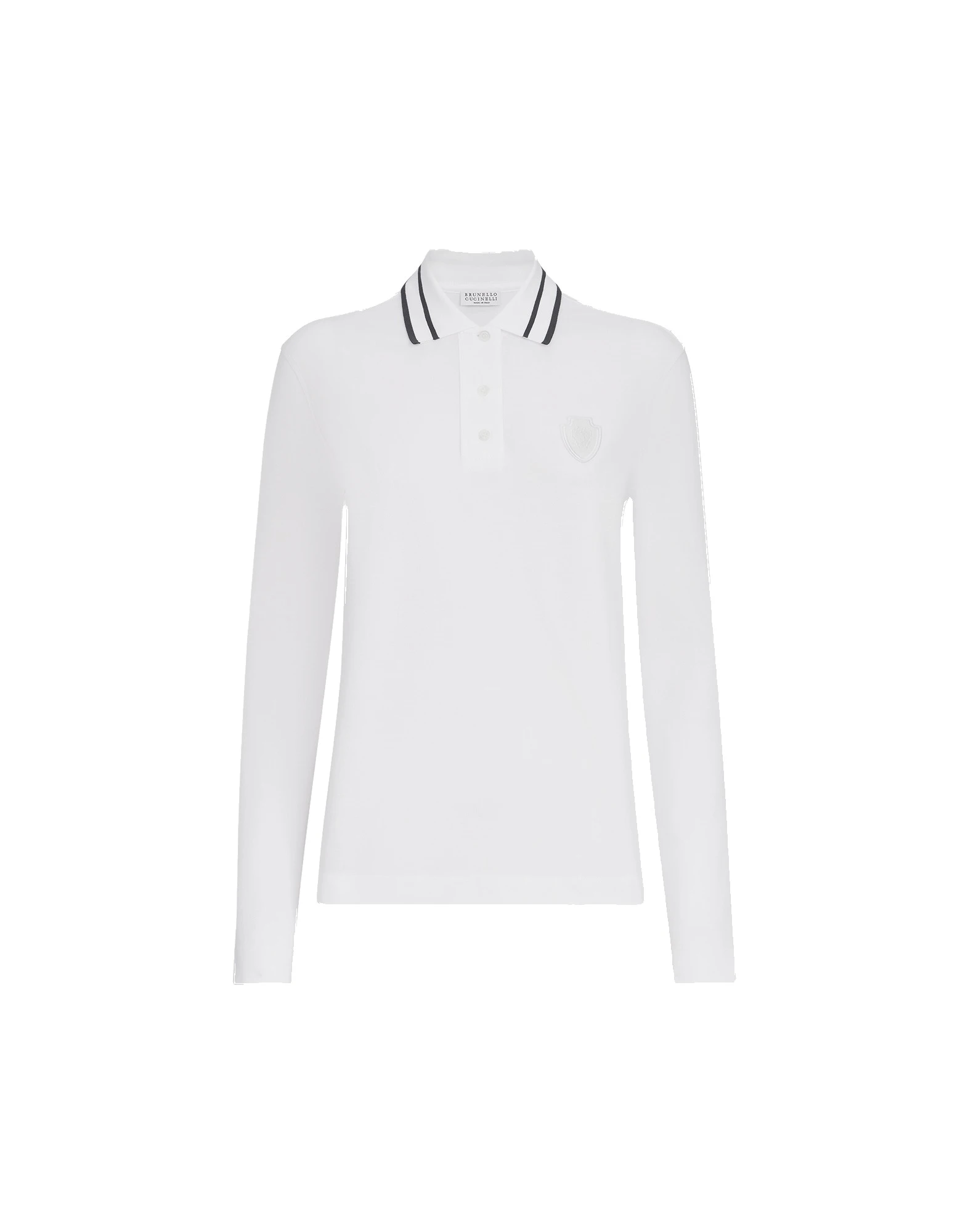 Brunello Cucinelli Piqué polo shirt with logo in White | Buy Jackets at Luxury Shoes Brunello Cucinelli Piqué polo shirt with logo in White