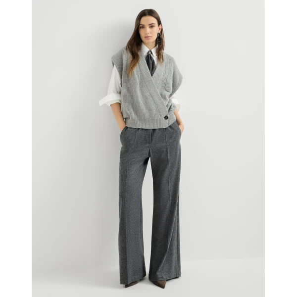 Pleated Wide Track trousers in Anthracite - Image 5