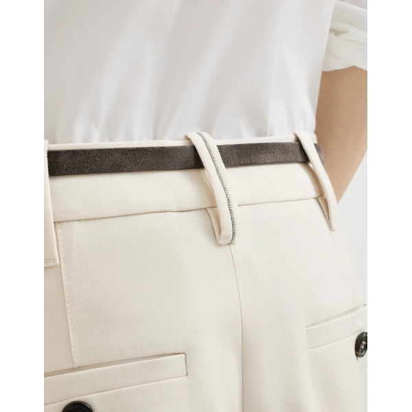 Brunello Cucinelli Pleated barrel trousers in Milk