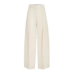 Brunello Cucinelli Pleated barrel trousers in Milk