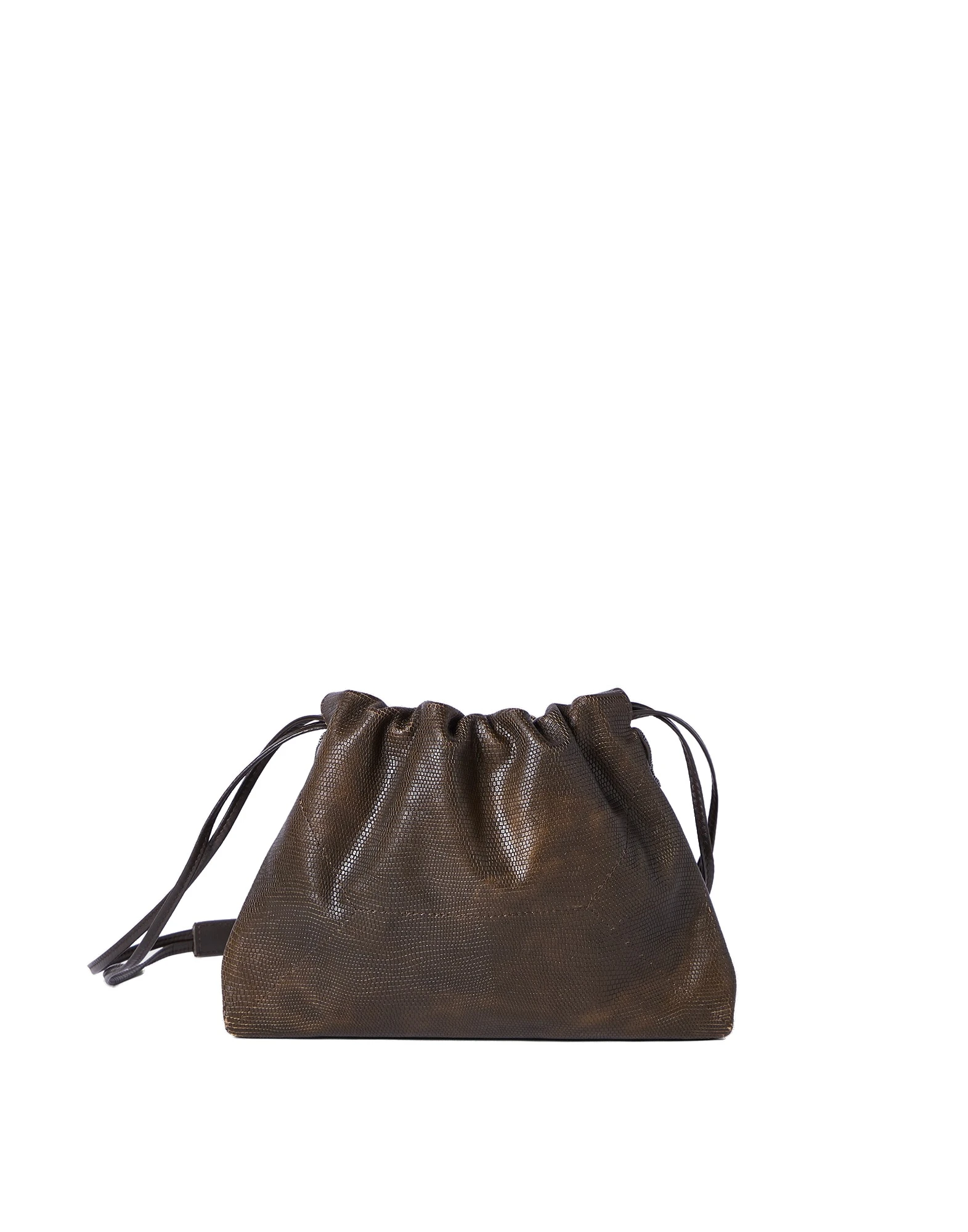 Brunello Cucinelli Pouch bag in lizard-effect calfskin in Rust Brown | Buy Clutch Bags at Luxury Shoes Brunello Cucinelli Pouch bag in lizard-effect calfskin in Rust Brown