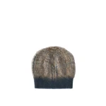 Brunello Cucinelli Prince of Wales double knit beanie in Dark Grey | Hats | Luxury Shoes 