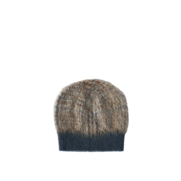 Brunello Cucinelli Prince of Wales double knit beanie in Dark Grey | Hats | Luxury Shoes 