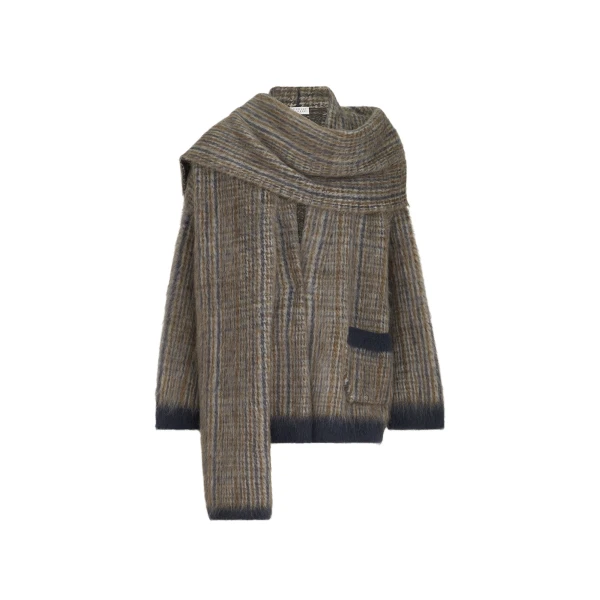 Prince of Wales double knit outerwear in Brown