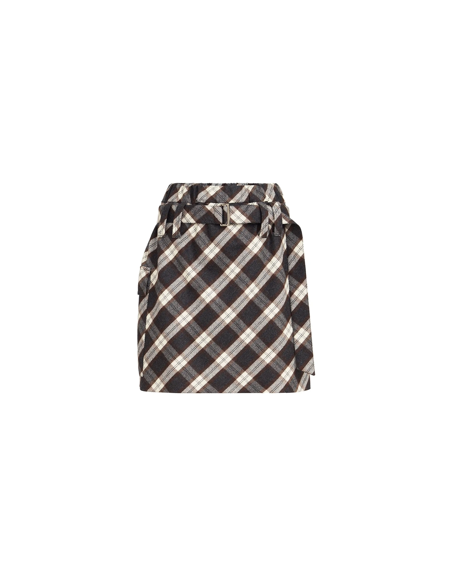 Brunello Cucinelli Prince of Wales flannel skirt in Dark Grey Brunello Cucinelli