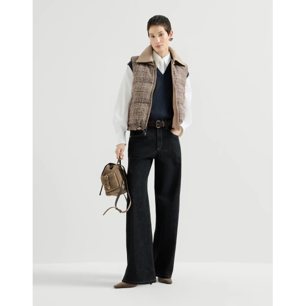 Reversible down vest in Camel - Image 6