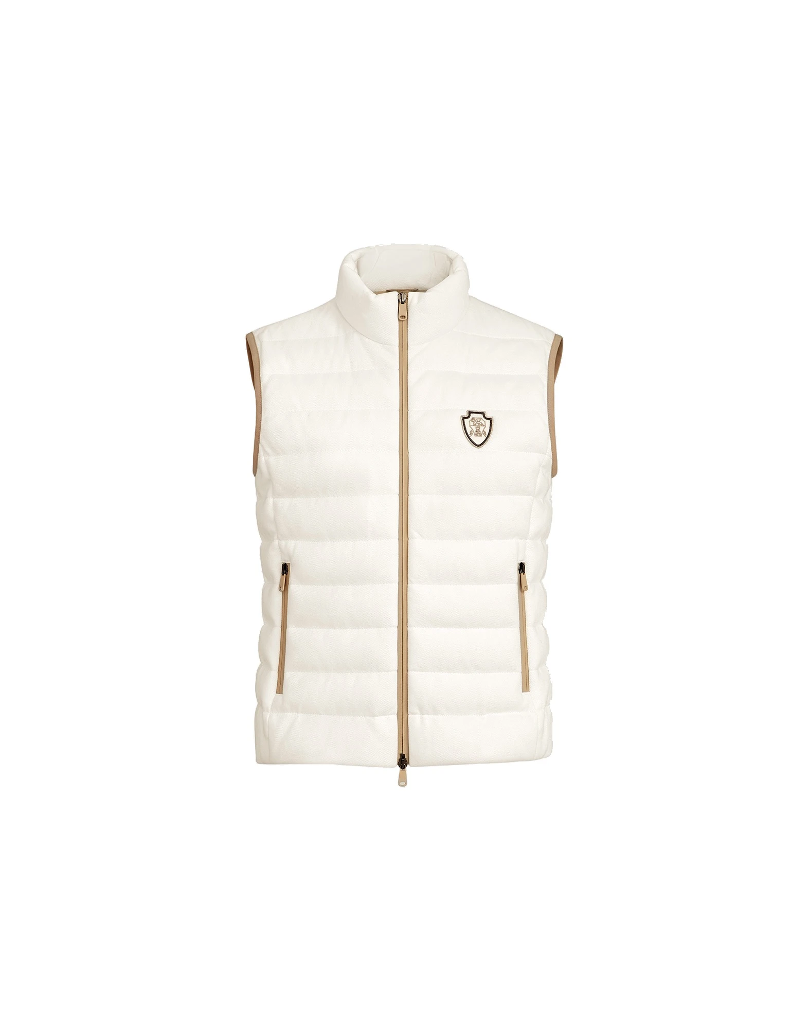 Brunello Cucinelli Reversible down vest in White | Buy Jackets at Luxury Shoes Brunello Cucinelli Reversible down vest in White