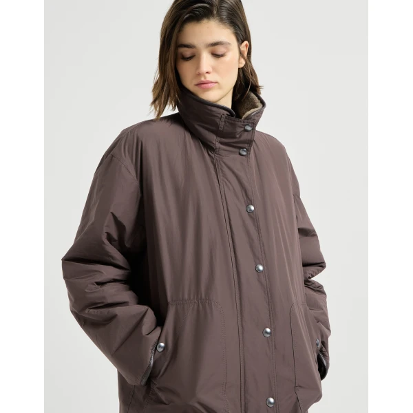 Brunello Cucinelli Reversible shearling coat in Brown, view 4 | Fur Coats | Luxury Shoes 