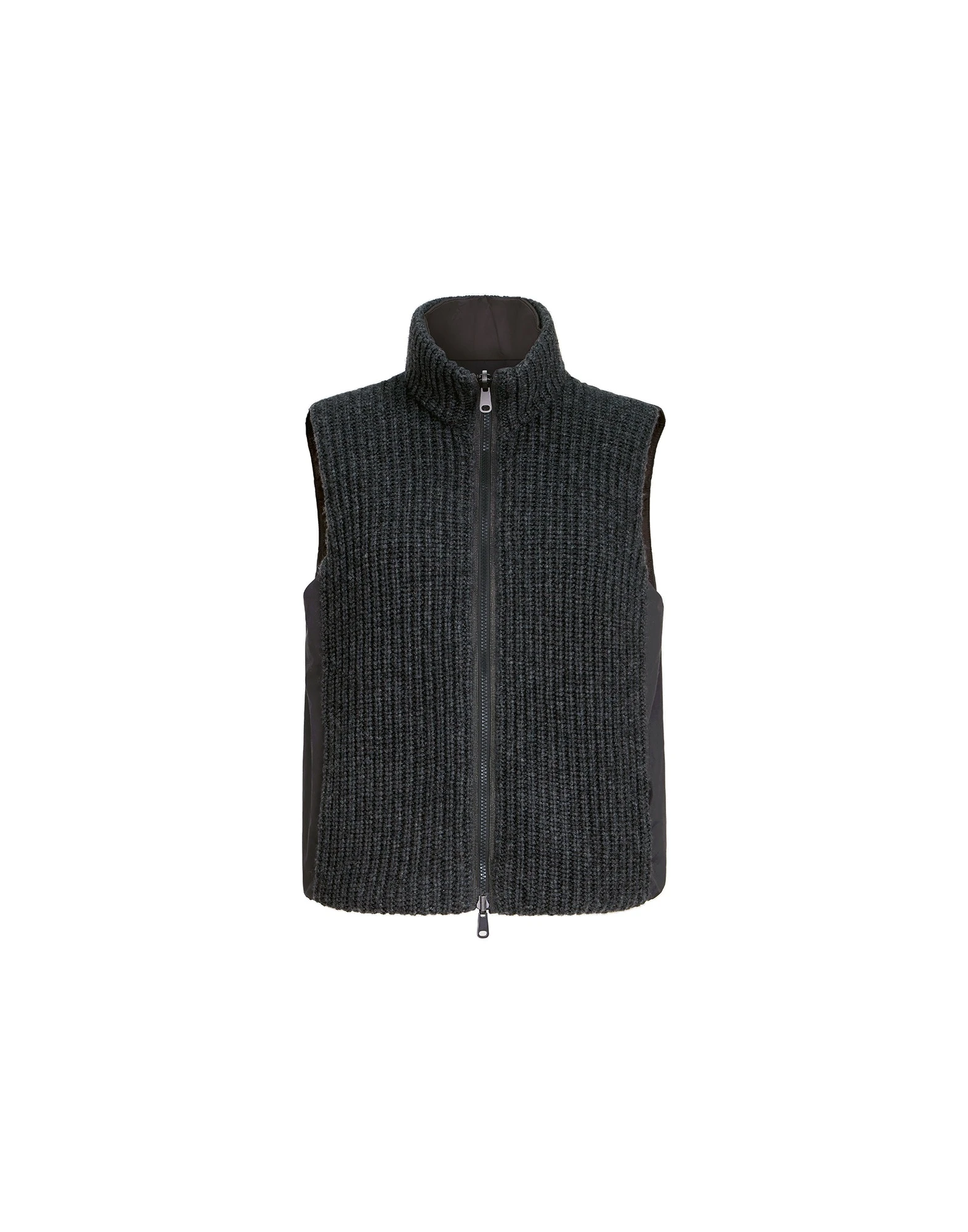 Brunello Cucinelli Reversible sleeveless down jacket in Lignite Grey Brunello Cucinelli