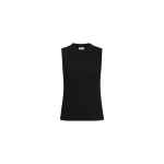 Brunello Cucinelli Ribbed jersey top with monili in Black