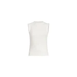 Brunello Cucinelli Ribbed jersey top with monili in Ivory