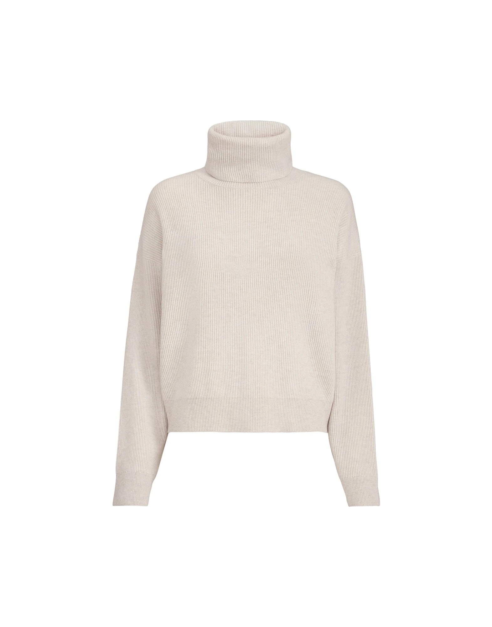 Brunello Cucinelli Ribbed turtleneck sweater in Cool Beige Brunello Cucinelli
