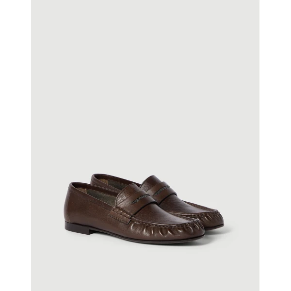 Riding calfskin penny loafers in Cocoa - Image 2