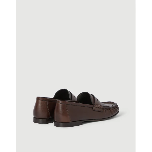 Riding calfskin penny loafers in Cocoa - Image 3
