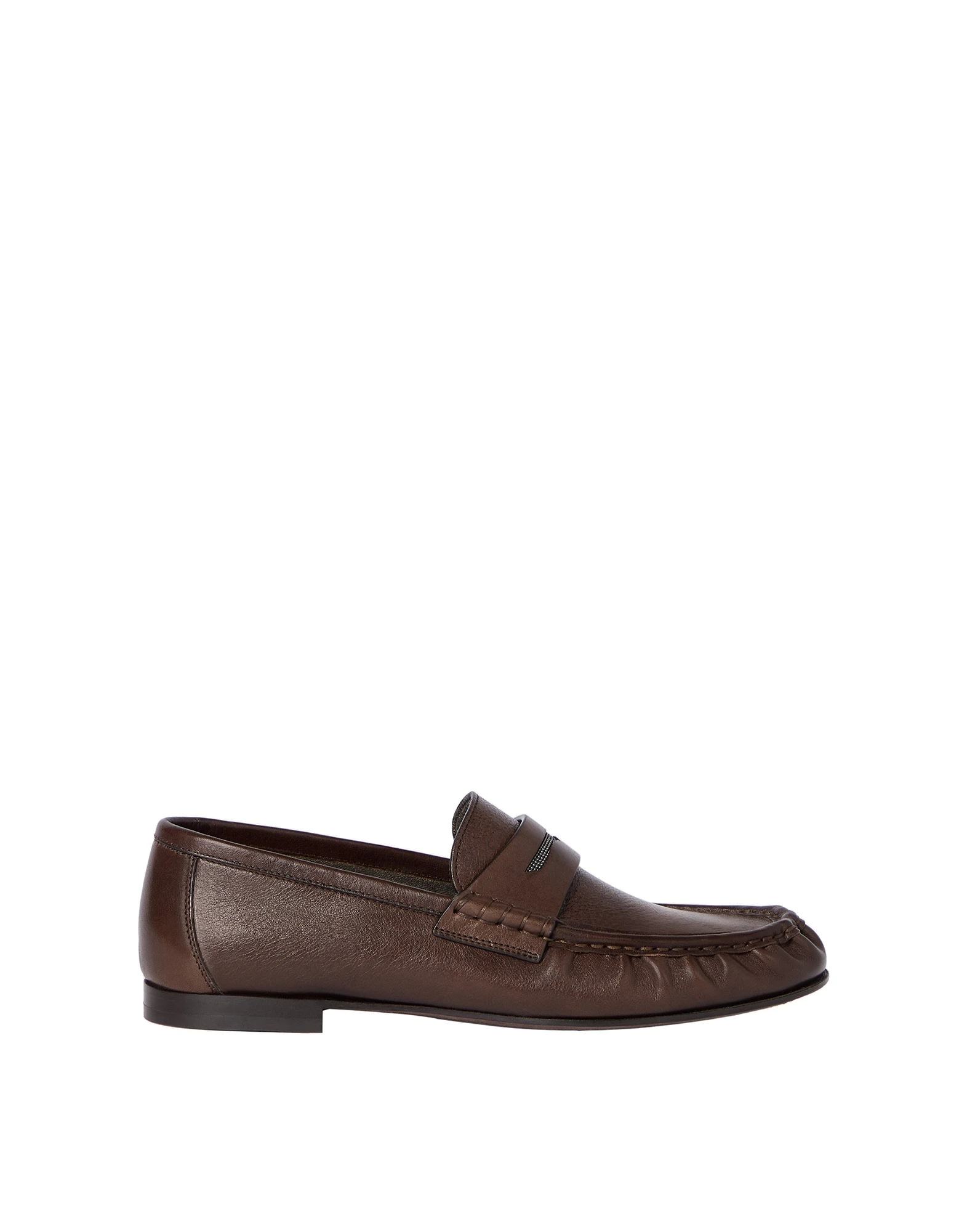 Brunello Cucinelli Riding calfskin penny loafers in Cocoa | Buy Loafers at Luxury Shoes Brunello Cucinelli Riding calfskin penny loafers in Cocoa