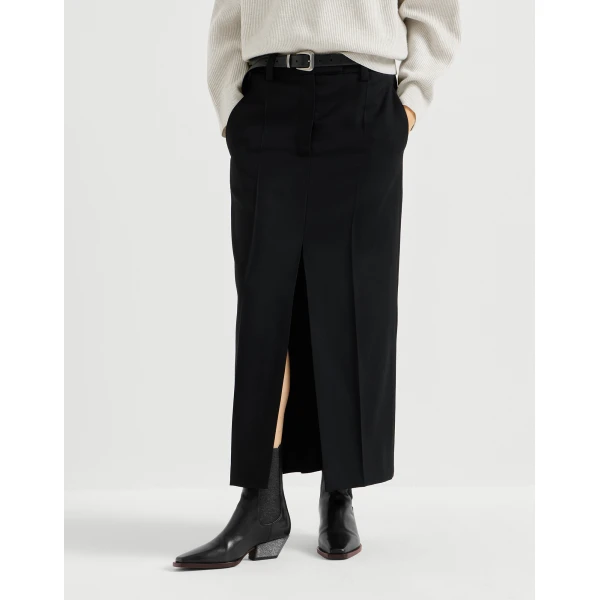 Brunello Cucinelli Sartorial Column skirt in Black