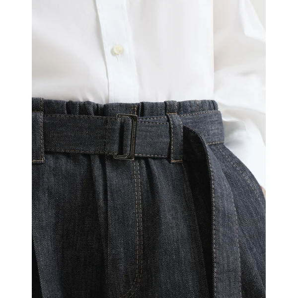 Brunello Cucinelli Sartorial Loose trousers in Dark Denim, view 4 | Denim | Luxury Shoes 