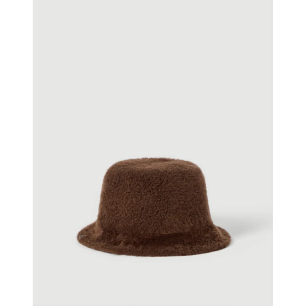 Brunello Cucinelli Shearling bucket hat in Brown Gianduia, view 2 | Hats | Luxury Shoes 