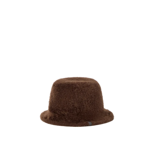 Brunello Cucinelli Shearling bucket hat in Brown Gianduia | Hats | Luxury Shoes 