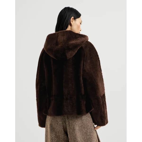 Shearling outerwear in Brown Gianduia - Image 3
