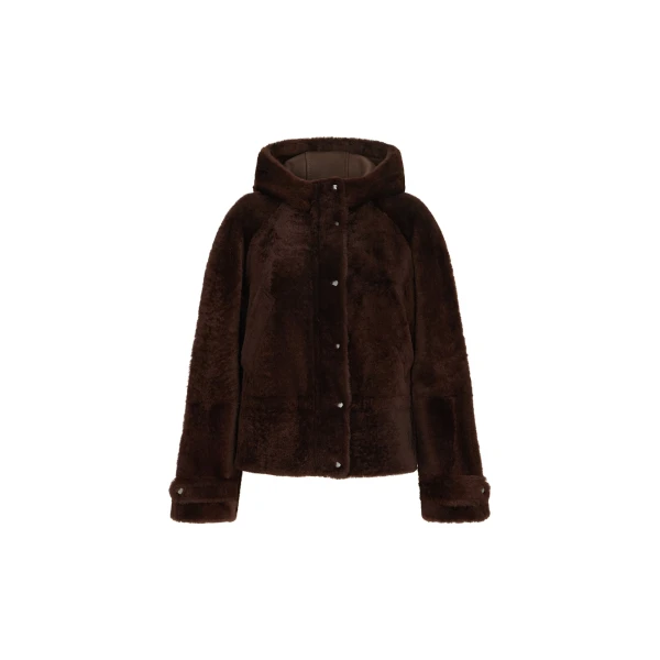 Shearling outerwear in Brown Gianduia