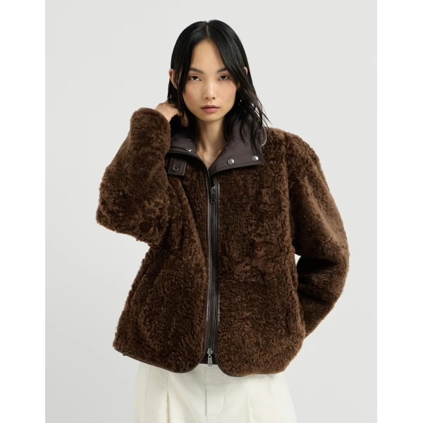 Shearling reversible outerwear in Brown - Image 2