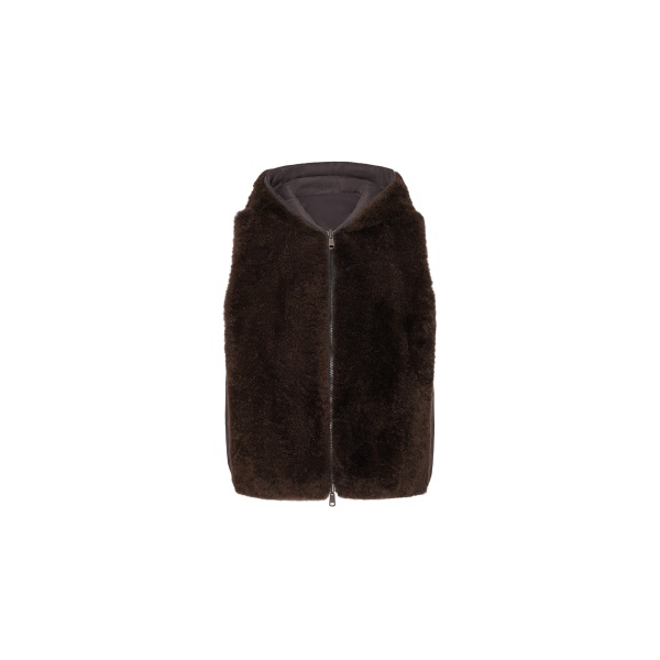 Brunello Cucinelli Shearling reversible vest in Brown
