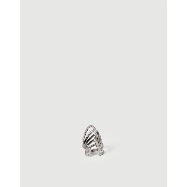 Brunello Cucinelli Shimmer Ear Cuff earrings in Lignite Grey, view 3 | Earrings | Luxury Shoes 