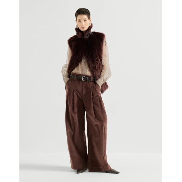 Brunello Cucinelli Shirt with dazzling windowpane embroidery in Light Brown