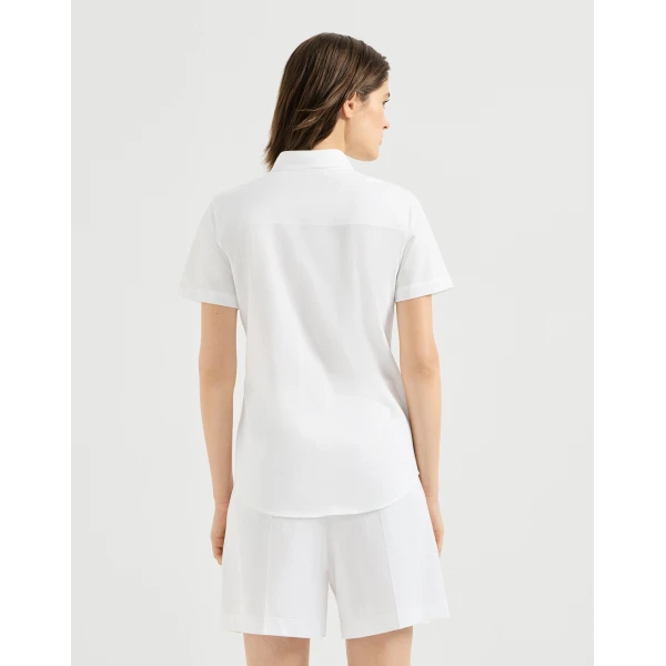 Brunello Cucinelli Short sleeve shirt in White, view 3 | Shirts | Luxury Shoes 