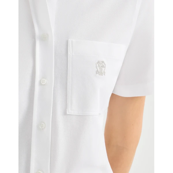 Brunello Cucinelli Short sleeve shirt in White, view 4 | Shirts | Luxury Shoes 