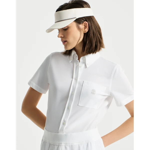 Brunello Cucinelli Short sleeve shirt in White, view 5 | Shirts | Luxury Shoes 