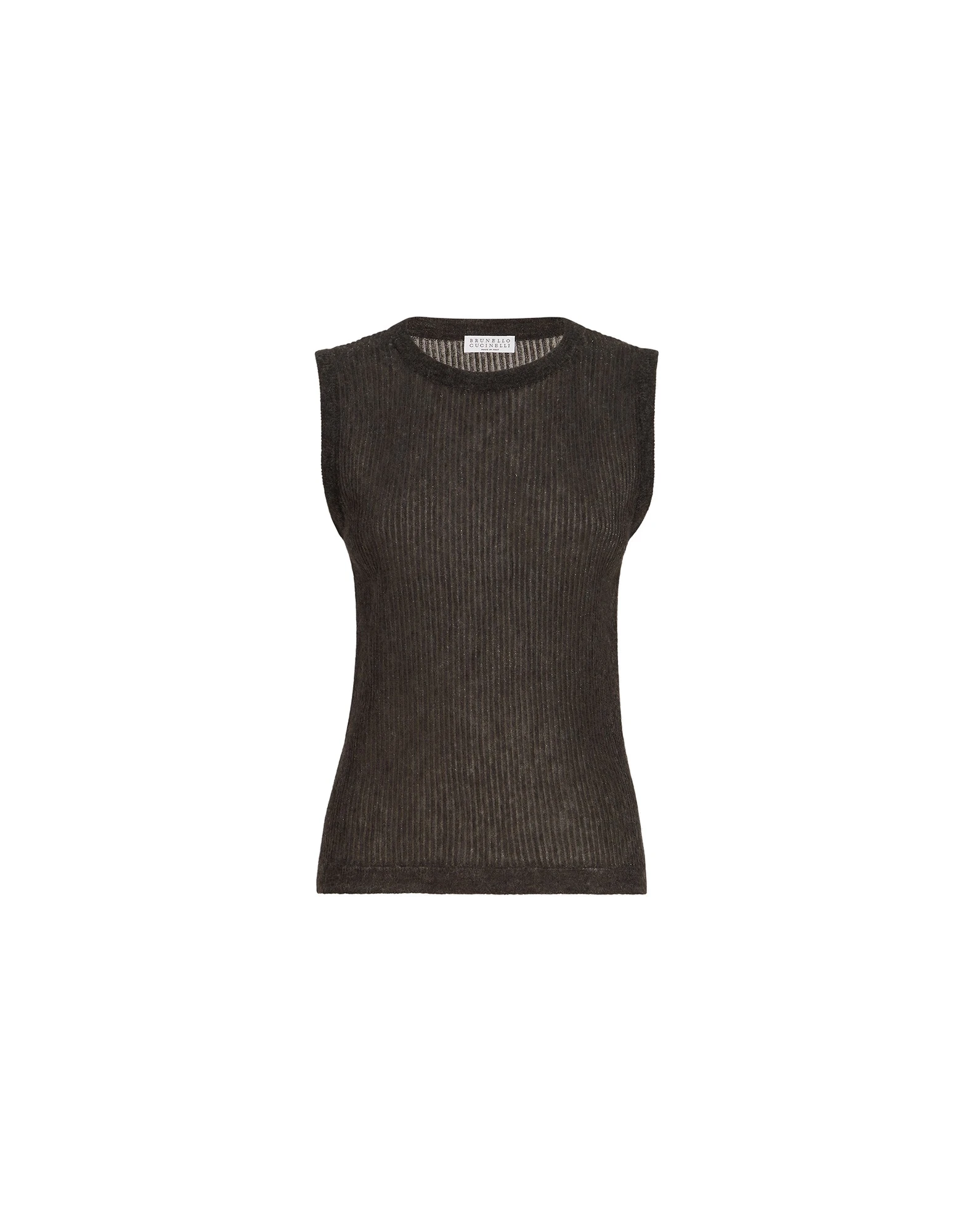 Brunello Cucinelli Silk Brunello Cucinelli Silk, alpaca and wool knit top in Anthracite