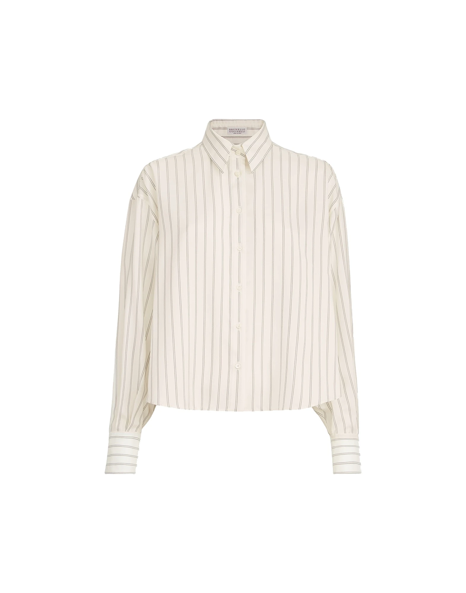 Brunello Cucinelli Silk poplin shirt in Butter | Buy Tops at Luxury Shoes Brunello Cucinelli Silk poplin shirt in Butter