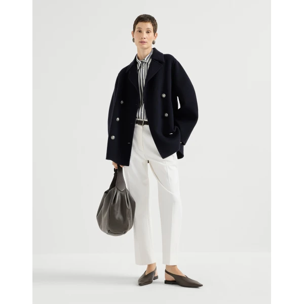 Brunello Cucinelli Silk poplin shirt in Denim