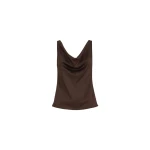 Brunello Cucinelli Silk satin top in Coffee | Tops | Luxury Shoes 