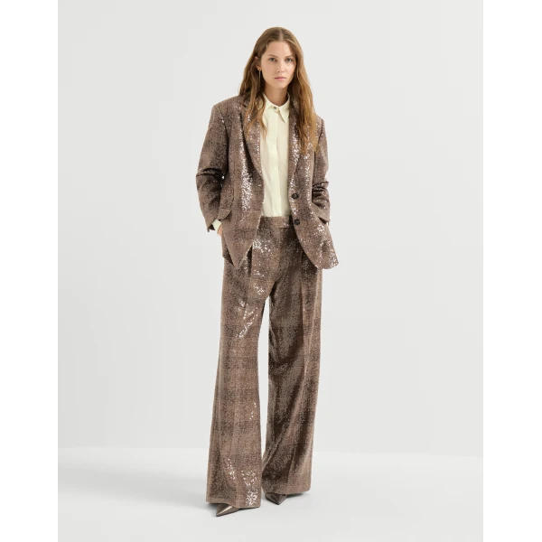 Brunello Cucinelli Silk sparkling pinstripe shirt in White, view 6 | Shirts | Luxury Shoes 